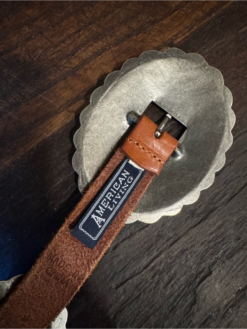Ralph Lauren American Living Leather Western Concho Belt - Brown M 30-34 - Picture 2 of 2